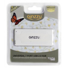 Концентратор USB 2.0 Ginzzu GR-415UW (7 портов, White)