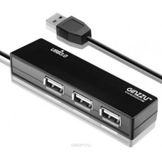 Разветвитель USB 3.0 Ginzzu GR-334UB, 496598, черный