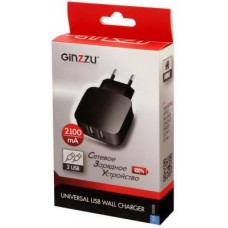 Сетевое зарядное устройство GINZZU GA-3008B 2 х USB 2.1A черный
