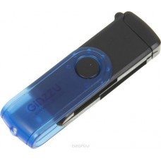 Картридер <AII in 1> USB 2.0 Ginzzu GR-412B, Black-Blue