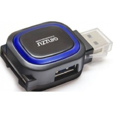 Картридер универсальный Ginzzu GR-514UB USB 2.0, SD/SDXC/SDHC/MMC microSD/SDXC/SDHS + концентратор: порт USB 3.0 + порт USB 2.0, черный, блистер