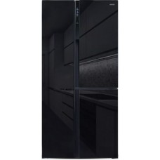 Холодильник Side by Side Ginzzu NFK-610 черное стекло