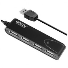 USB-концентратор Ginzzu GR-424UB, разъемов: 4, черный