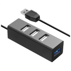 USB-концентратор Ginzzu GR-339UB, разъемов: 4, черный