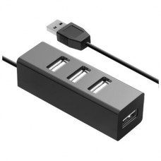 USB-концентратор Ginzzu GR-474UB, разъемов: 4, черный