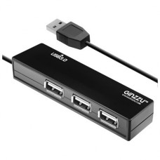 USB-концентратор Ginzzu GR-334UB, разъемов: 4, черный