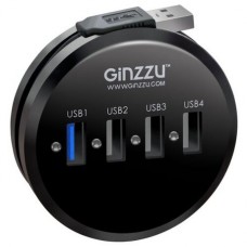 USB-концентратор Ginzzu GR-314UB, разъемов: 4, черный
