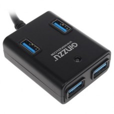 USB-концентратор Ginzzu GR-384UAB, разъемов: 4, черный
