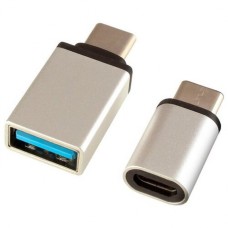 Переходник Ginzzu OTG USB - USB Type-C + microUSB - USB Type-C (GC-885) серебристый