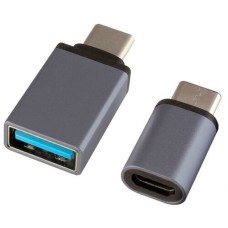 Переходник Ginzzu OTG USB - USB Type-C + microUSB - USB Type-C (GC-885) черный