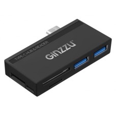 Карт-ридер Ginzzu EXT GR-864UB USB Type-C - 2xUSB 3.0/microUSB/microSD/SD Black 17436