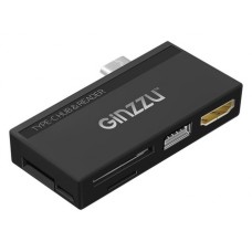 Карт-ридер Ginzzu EXT GR-862UB USB Type-C - HDMI/USB 2.0/microUSB/microSD/SD Black 17435