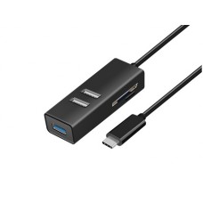 Карт-ридер Ginzzu EXT GR-563UB USB Type-C - USB 3.0/2xUSB 2.0/microSD/SD Black 17429