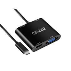 Аксессуар Ginzzu USB Type-C - VGA / HDMI / USB 3.0 / Audio 25cm GC-877HVC