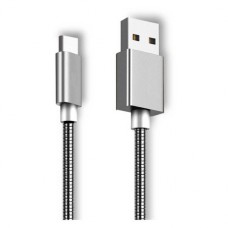 Кабель GINZZU GC-806S, USB A(m), USB Type-C (m), 1.0м, серебристый