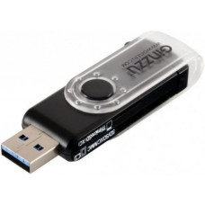 Картридер внешний Ginzzu GR-322B USB 3.0-SDXC/SD/SDHC/MMC/microSD черный