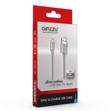 Кабель GINZZU Lightning - USB 2.0, 1.0м, белый [gc-501w]