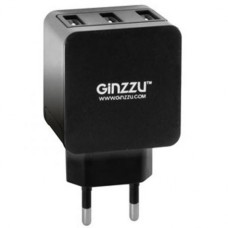 Сетевое зарядное устройство Ginzzu, 3xUSB, 3.1A черное (GA-3315UB)