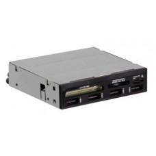 Карт-ридер USB 2.0 internal 3.5&quot; Black + 4 USB port, Ginzzu Oem (GR-137UB)