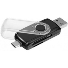 Картридер внешний Ginzzu GR-588UB USB 3.0/OTG Type C черный