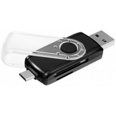 Картридер внешний Ginzzu GR-589UB USB 3.0/OTG microUSB черный