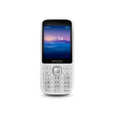 Телефон GINZZU M201 (White/Gray) 2.4" 240x320 / 2SIM / GPRS / 1.3 Mp / Flash / MP3 / FM / BT